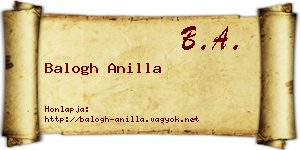 Balogh Anilla névjegykártya